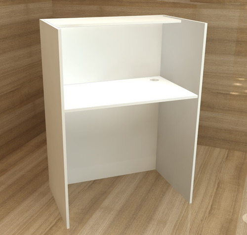 Balcão Atendimento / Recepção / Caixa / Vallet Em Mdf Cor Branco