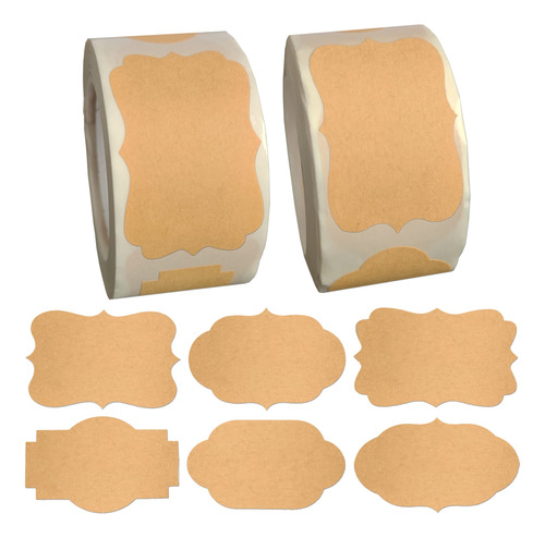 Etiqueta Adhesiva Regalo Papel Kraft 500 Pieza Blanco Para