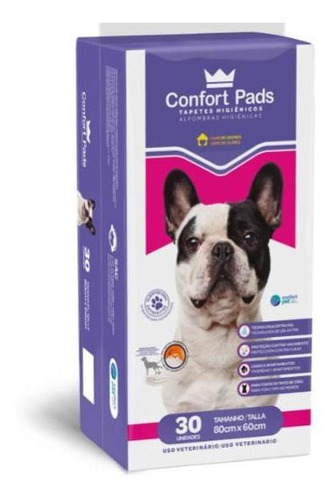 Tapetes Higiênicos Confort Pads 80x60cm 30 Unidades