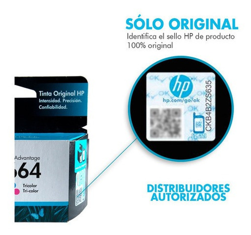 Combo 2 Cartuchos 664 Hp Tinta Original Tricolor F6v28al