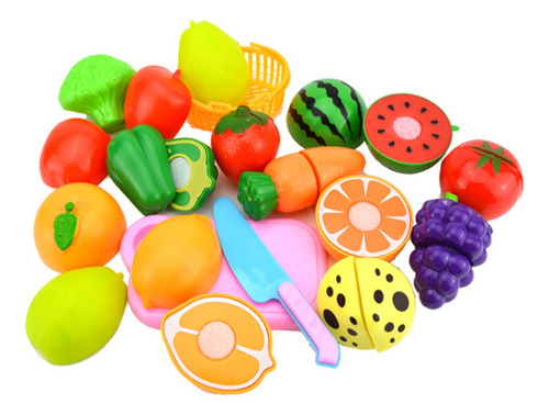 Juguete De Plástico Para Niños Con Frutas Cortadas En La Coc