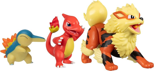 3 Figuras De Acción De Pokémon Tipo Fuego  En Plástico