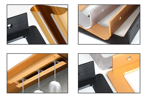 Suporte Para Copos De Vinho, Fácil Instalação, Dourado