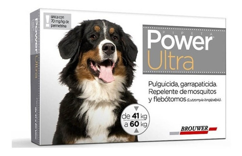 Pipeta Anti Pulgas Y Garrapatas Power Perros De 40 A 60 Kg.