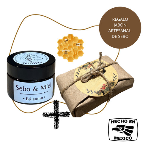 Bálsamo De Sebo De Res Con Miel, Sebo De Res Con Miel 50 Ml