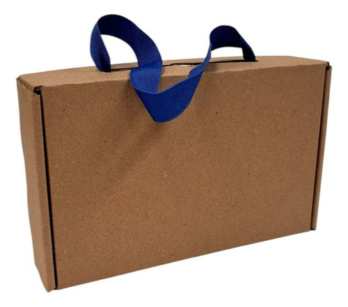 Caja Bolsa Para Skin Care O Remeras 14x23x5 X50und C/ Manija Manija Azul Francia