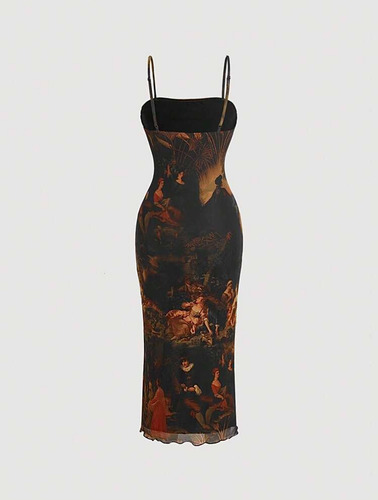 Vestido Largo Mesh Vintage Renacentista Aesthetic Importado