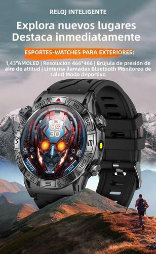 Relojes Inteligentes Bluetooth Smart Call Led Pantalla Táctil 450mah Alta Capacidad Alto Voltaje 1.43'' Hancdon Kc80 Reloj Inteligente Navegación Precisa Y Comunicación Cómoda
