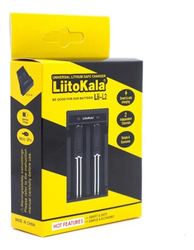 1 Liitokala L2 Cargador De Baterias 18650 20700 Aa 2 Puertos