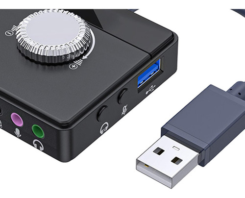 Tarjeta De Sonido Usb Externa De 3 Puertos Para Sistemas De