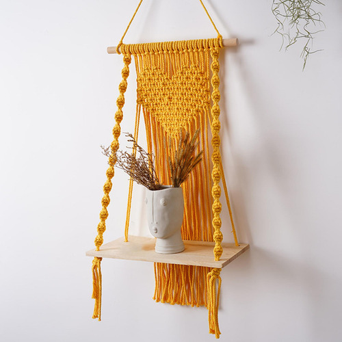 Estante Flotante Para Colgar En La Pared De Macramé,