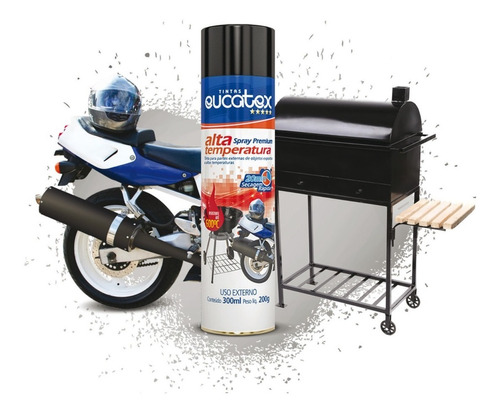 Tinta Spray Alta Temperatura Cor Aluminio 400ml Eucatex