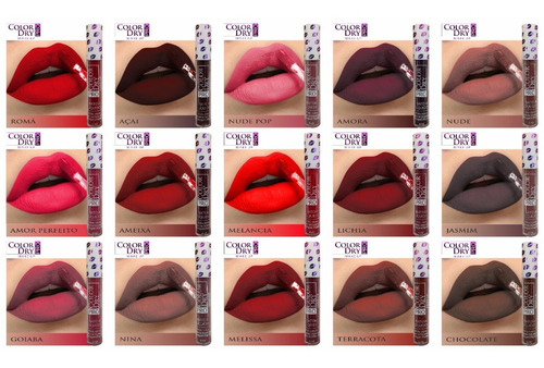 Kit Batom Líquido Color Dry Pro Makeup 30 Peças