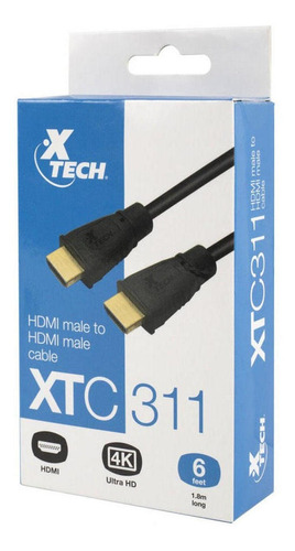 Cable Hdmi 4k 1.8m X-tech Tv Consola Monitor Hdtv