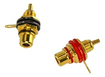 Comprar Ficha Conector Jack Rca Hembra Dorado P\u002F Chasis Soldar Htec