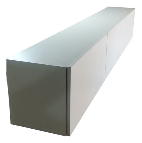 Mueble Tv Rack Laqueado Flotante 3 Puertas 180x25x30 Blanco