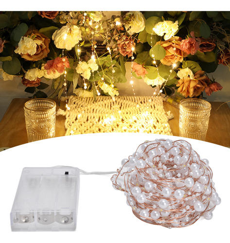 Luzes De Corda Led, Fio De Cobre De Natal Pearl Fairy De 32,