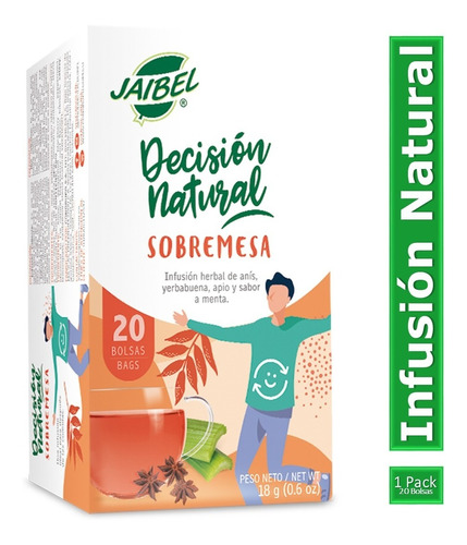 Aromática Jaibel Decisión Natural Sobremesa X20 Bolsitas