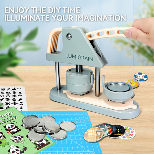 Maquina Para Hacer Pines Personalizados + Kit / 32mm / Gris