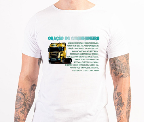 Imagem 1 de 6 de Camiseta Para Caminhoneiro - Oração Do Caminhoneiro