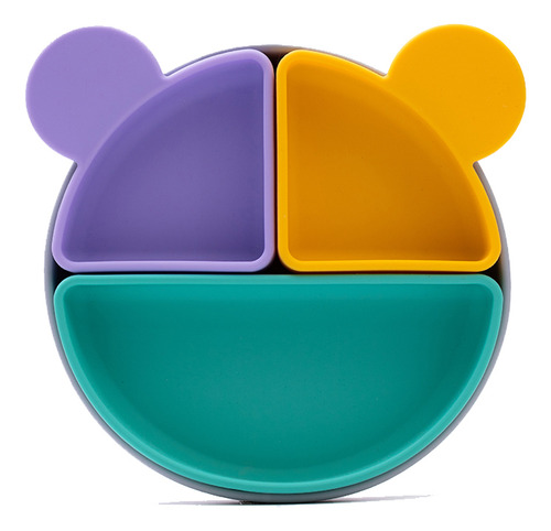 Prato Silicone Infantil Divisória Removiveis Autismo Ursinho