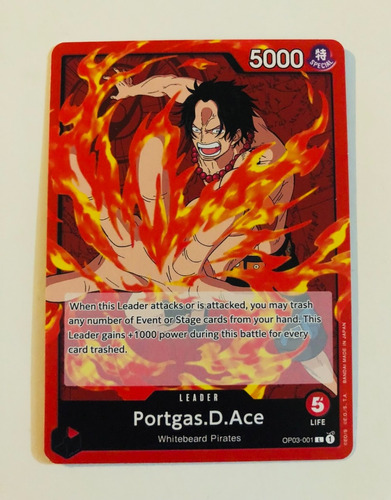 Portgas.d.ace. Leader Op03. One Piece Tcg.