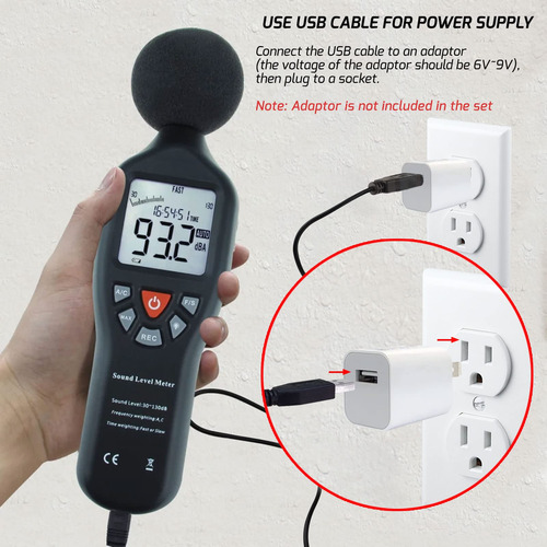 Medidor De Decibelios Digital 30db A 130db Profesional