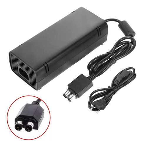 Fonte Para Xbox 360 Slim 2 Pinos Bivolt Cabo De Energia Biv Voltagem de entrada 110V/220V (Bivolt)