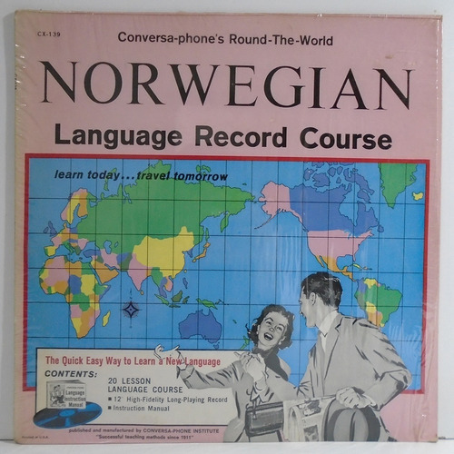 Conversa-phone Norwegian Record Course Lp Curso Norueguês (Usado)