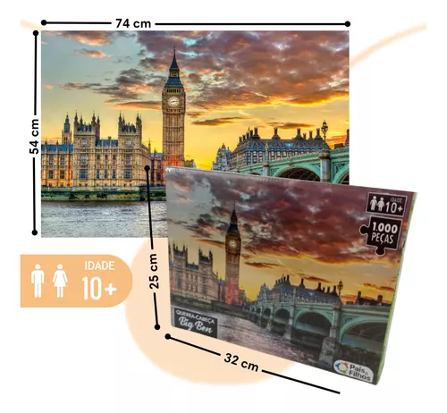 Jogo De Quebra Cabeça 1000 Peças Londres Big Ben em Promoção na