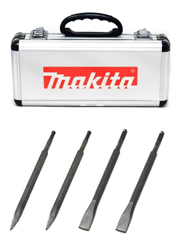 Imagen 1 de 6 de Maletín Con 4 Cinceles Sds-plus Makita 2 Puntas Y 2 Planos