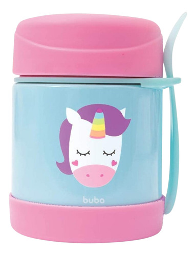 Pote Térmico Animal Unicórnio Buba 320ml Acompanha Talher