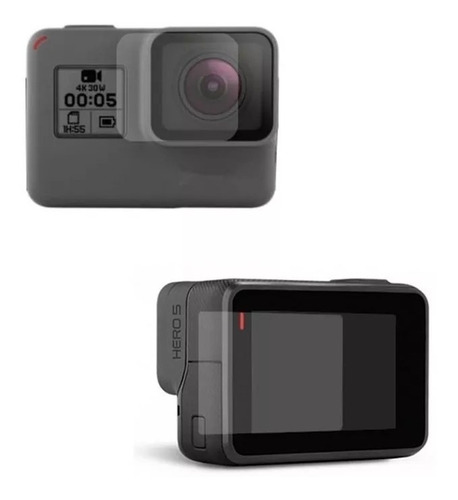 Imagem 2 de 2 de Conjunto Película Vidro Lente Tela Lcd Gopro Hero 6 7 Black