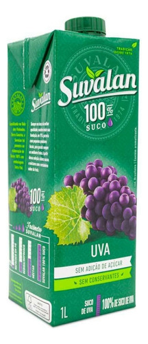 Suco De Uva Suvalan 100% Suco Sem Açucar 1 L