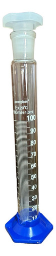 Probeta De Vidrio Boro 3.3 Con Tapa Y Base Plástica 100ml