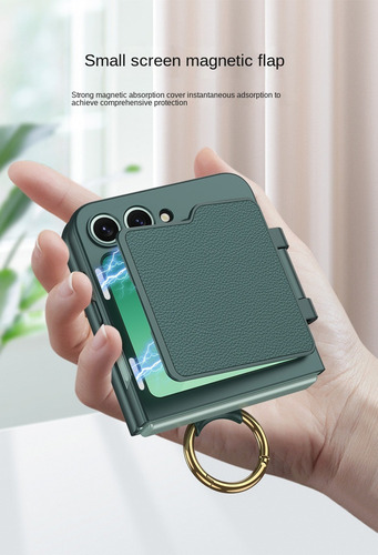 = Para Samsung Zflip6/5 Beauty Mirror Anillos Funda