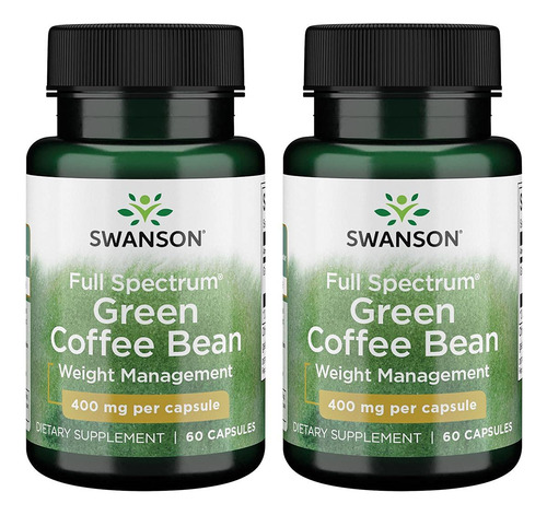 Swanson Frijol De Café Verde 400 Mg 60 Cápsulas Paquete De 2