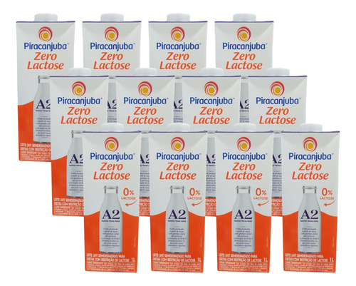 Cx C/12 Leite A2a2 Piracanjuba Zero Lactose 1 Litro Nolac
