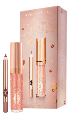 Charlotte Tilbury Set Labiales Glossy Nude Pink Lip Duo Nude Pink