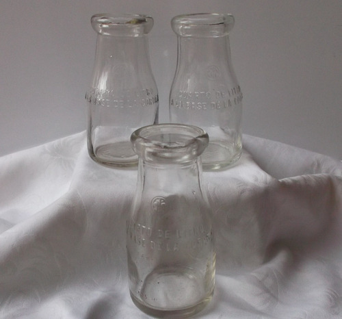 Juego De 3 Envases Antiguos De Leche