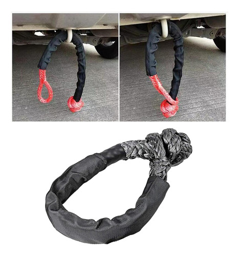 Soft Shackle Correa De Remolque De Cuerda Con Funda Negro