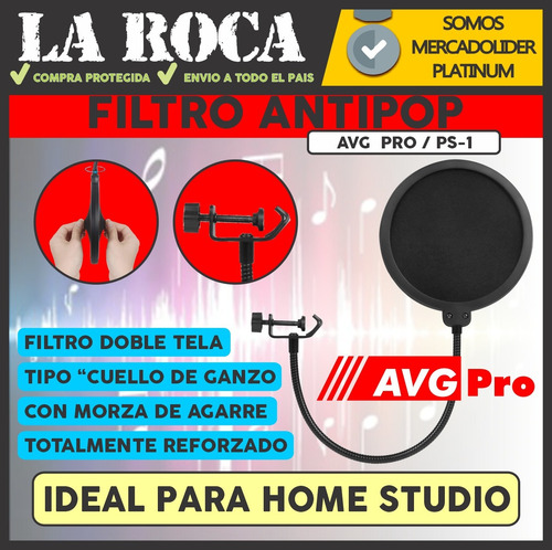 Anti Pop Filtro Doble Tela Para Vivo Grabacion La Roca Envio