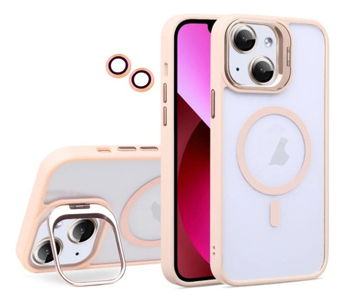 Funda Magnética Stand Para Iphone + Protector De Cámara Iphone 11 Gris