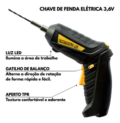 Mini Parafusadeira Elétrica Multifuncional Sem Fio 3,6v