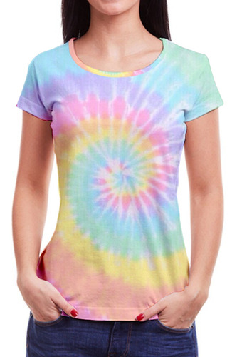 Camiseta  Plus Size Tie Dye Feminina Roupas Tai Dai