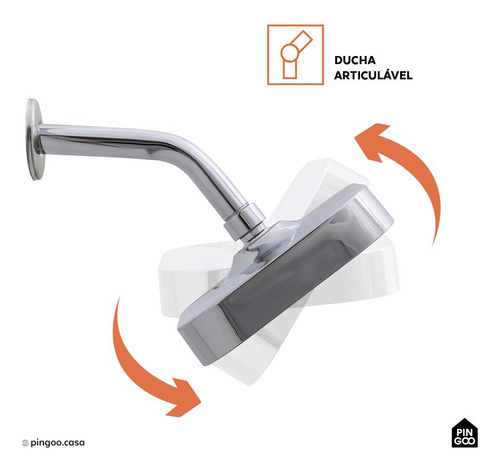 Duchas Pingoo.casa Jequitaí quadrada cor prata cromada