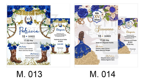 Invitaciones Azul Rey+pases+sobres Celofán+sellos