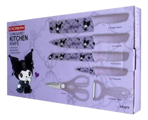 Set De Cuchillos Hello Kitty Kuromi Melody