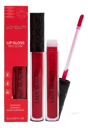Lip Gloss Red Glow Morango Lb43 - Unit Lady Beauty J