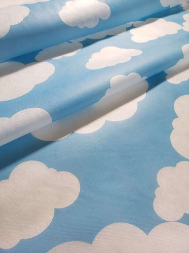 Tnt Estampado Nuvem Infantil Toy Chá 1,4m X 2 Metros